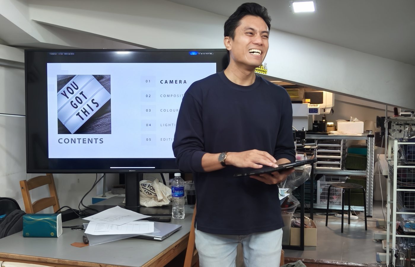 Syed teaching a Canva class